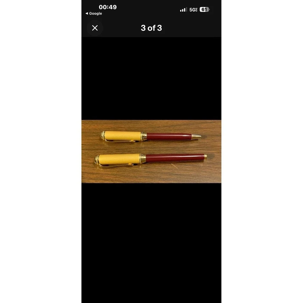 Philippe Amiel Collection Gold Tone Roller N Ball Pen Gift Set - NIB Made Taiwan